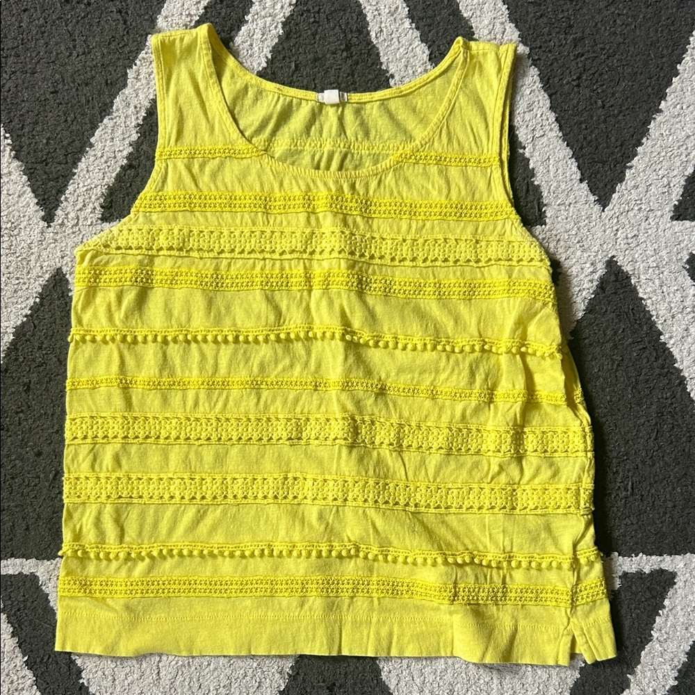 J. Crew Vibrant Yellow Textured Tank Top